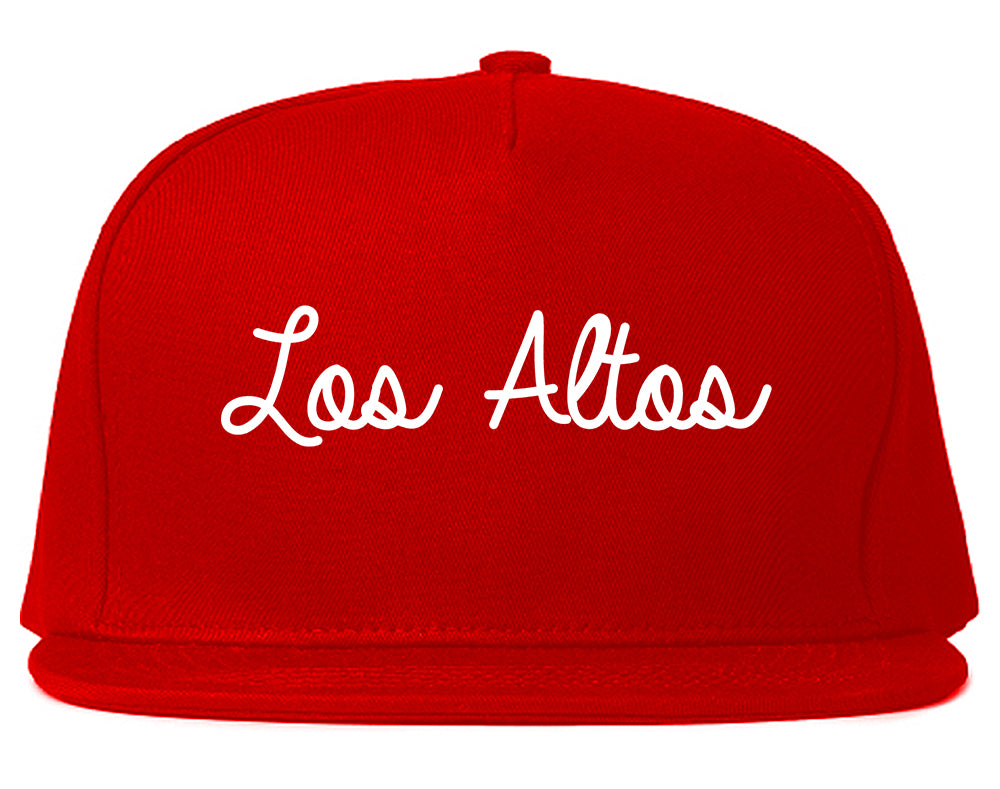 Los Altos California CA Script Mens Snapback Hat Red