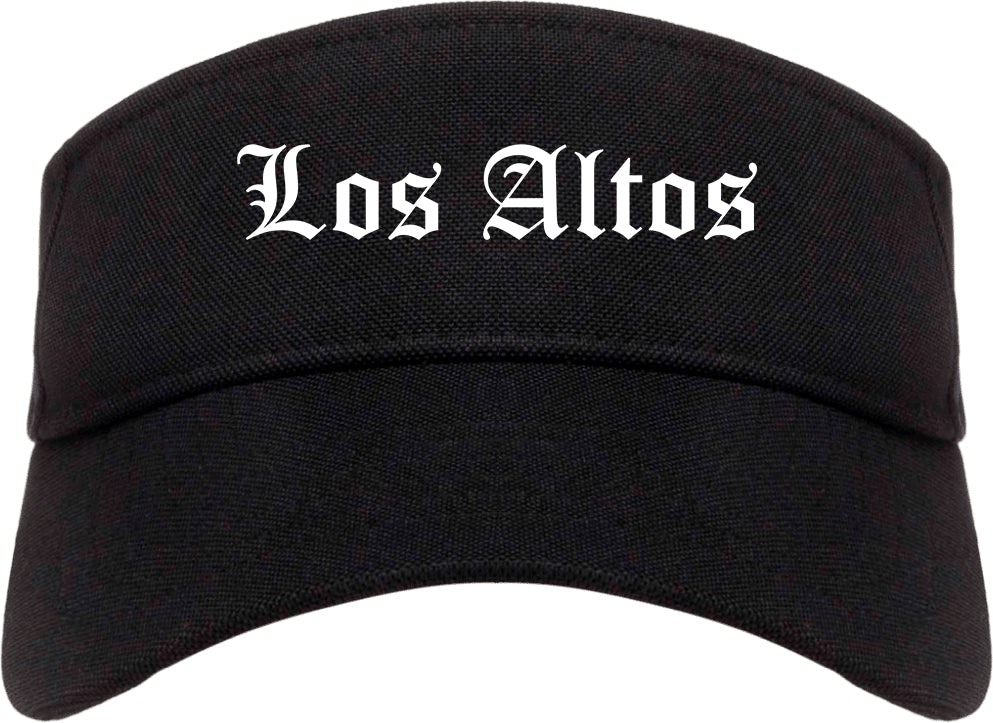 Los Altos California CA Old English Mens Visor Cap Hat Black