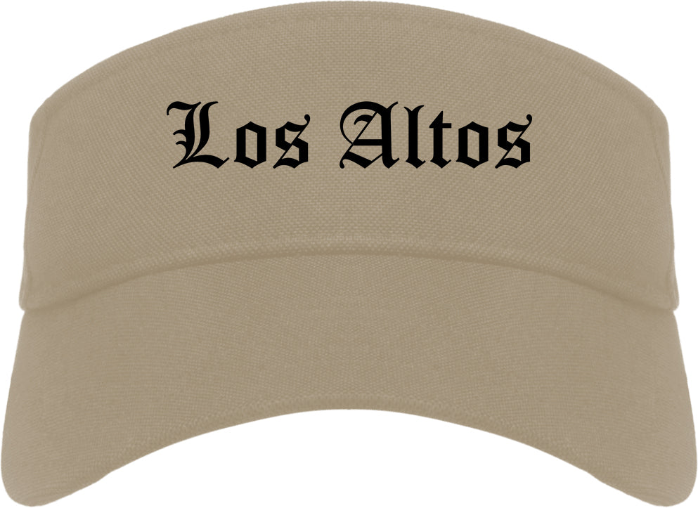 Los Altos California CA Old English Mens Visor Cap Hat Khaki