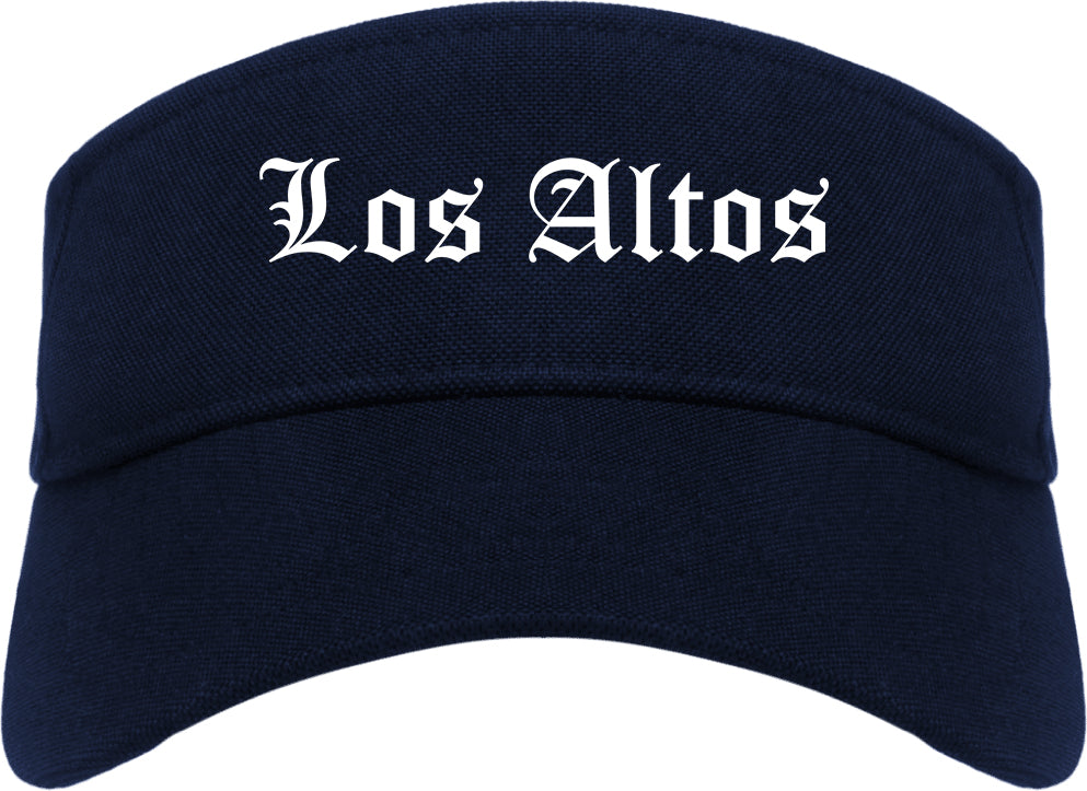 Los Altos California CA Old English Mens Visor Cap Hat Navy Blue