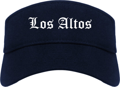Los Altos California CA Old English Mens Visor Cap Hat Navy Blue