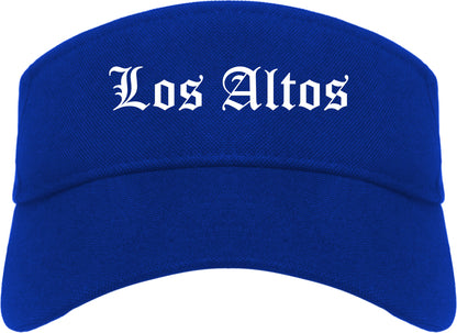 Los Altos California CA Old English Mens Visor Cap Hat Royal Blue