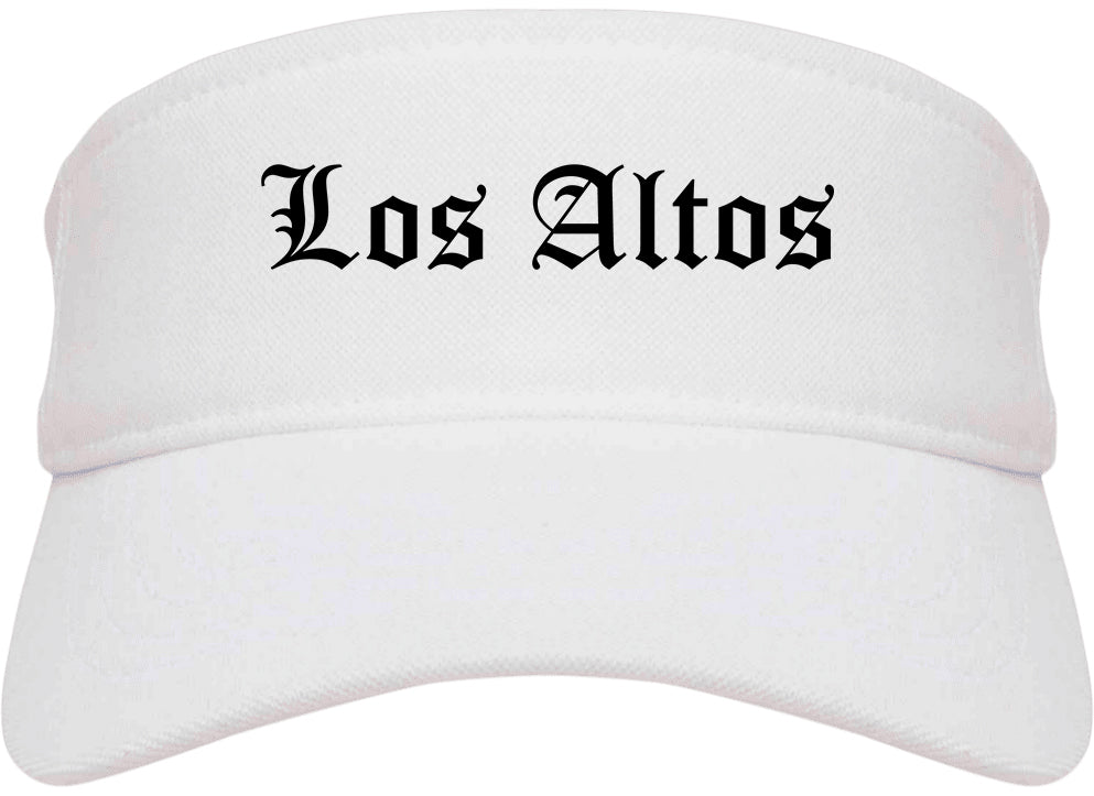 Los Altos California CA Old English Mens Visor Cap Hat White