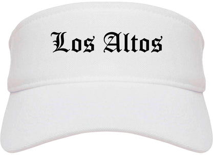 Los Altos California CA Old English Mens Visor Cap Hat White