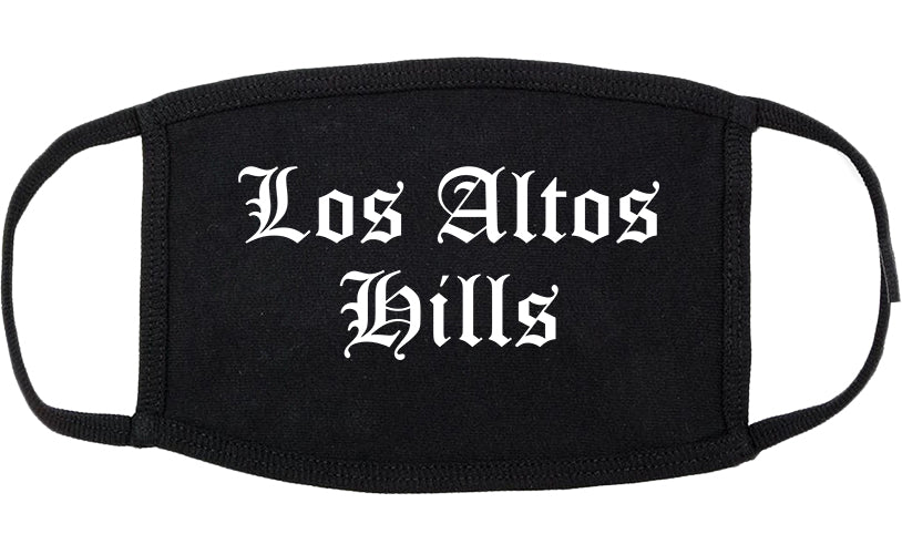 Los Altos Hills California CA Old English Cotton Face Mask Black