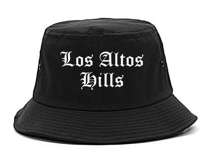Los Altos Hills California CA Old English Mens Bucket Hat Black