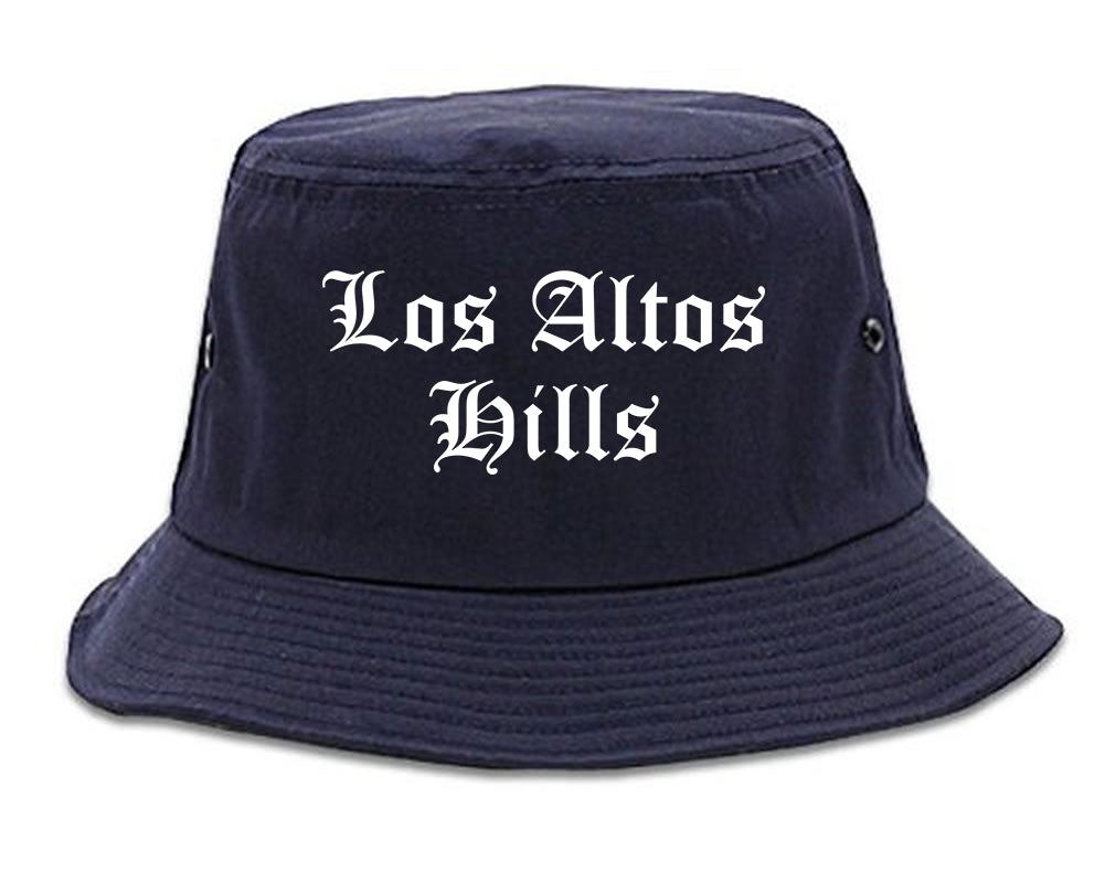 Los Altos Hills California CA Old English Mens Bucket Hat Navy Blue