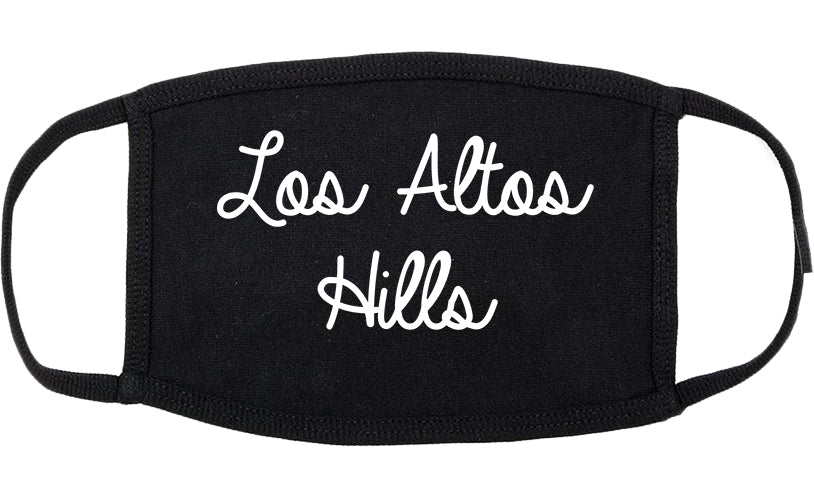 Los Altos Hills California CA Script Cotton Face Mask Black