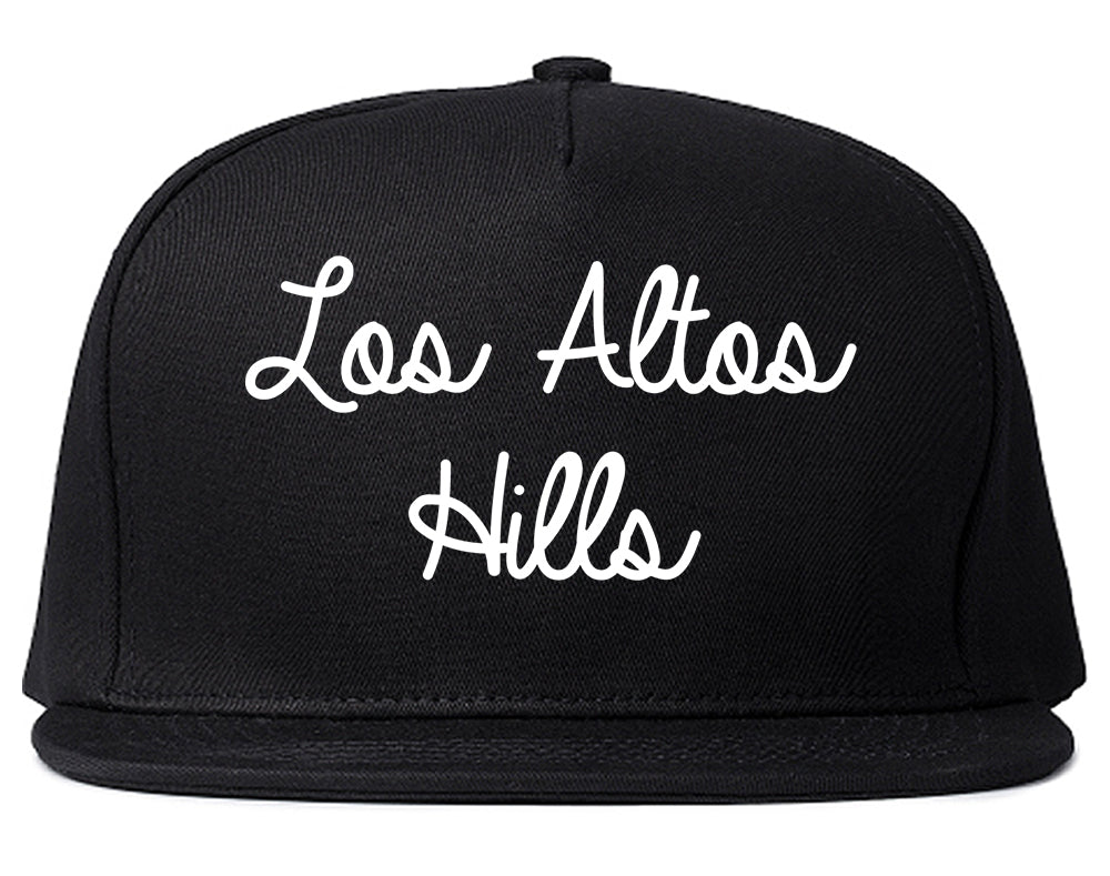 Los Altos Hills California CA Script Mens Snapback Hat Black