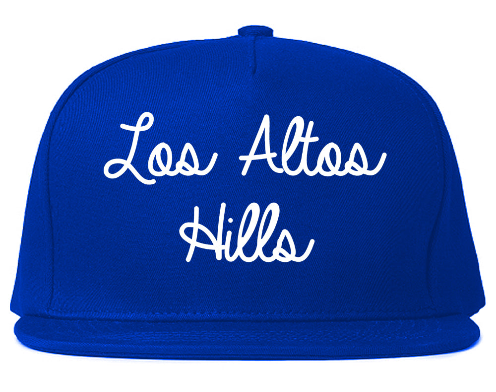 Los Altos Hills California CA Script Mens Snapback Hat Royal Blue