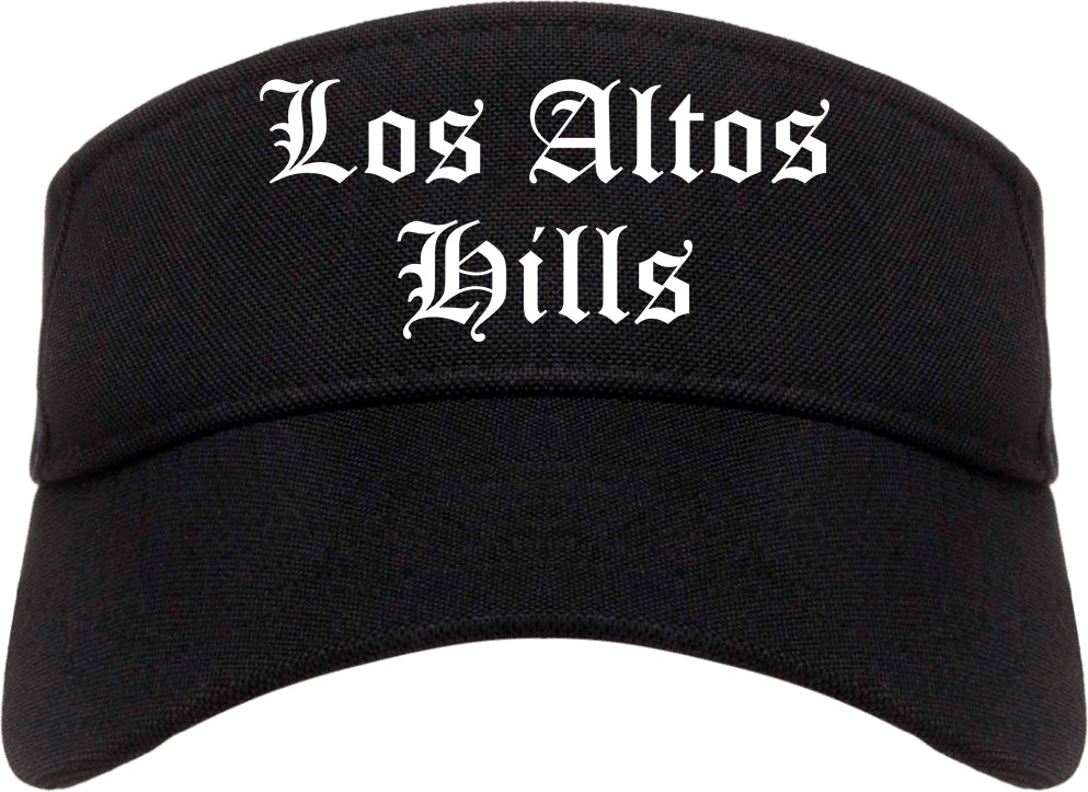 Los Altos Hills California CA Old English Mens Visor Cap Hat Black