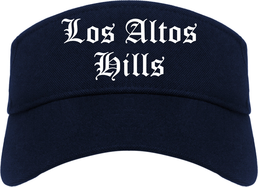 Los Altos Hills California CA Old English Mens Visor Cap Hat Navy Blue