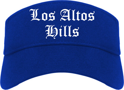 Los Altos Hills California CA Old English Mens Visor Cap Hat Royal Blue