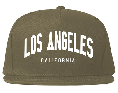 Los Angeles California ARCH Mens Snapback Hat Grey