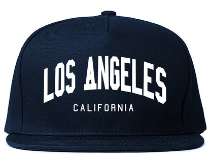Los Angeles California ARCH Mens Snapback Hat Navy Blue