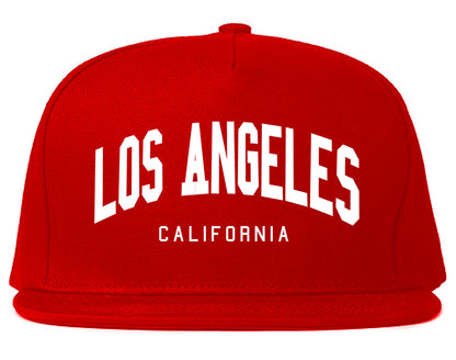 Los Angeles California ARCH Mens Snapback Hat Red
