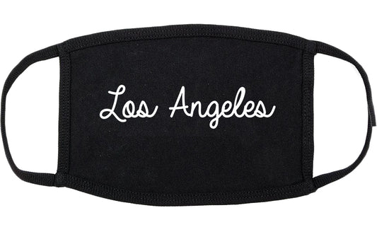 Los Angeles California CA Script Cotton Face Mask Black
