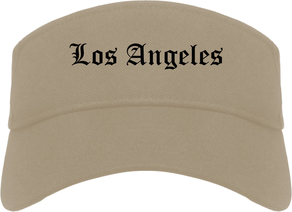 Los Angeles California CA Old English Mens Visor Cap Hat Khaki