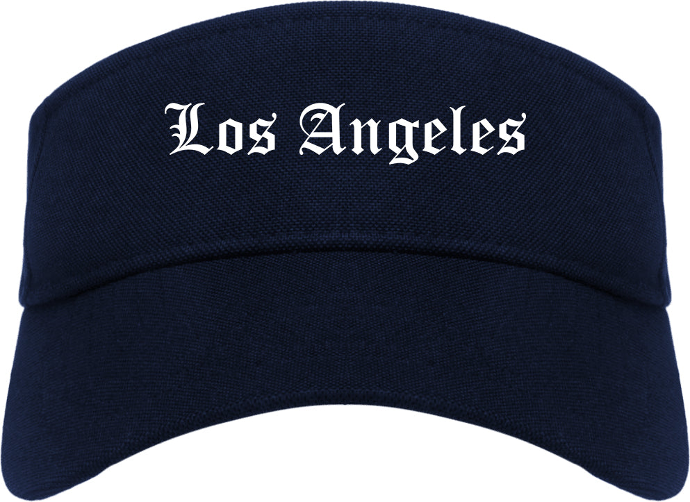 Los Angeles California CA Old English Mens Visor Cap Hat Navy Blue