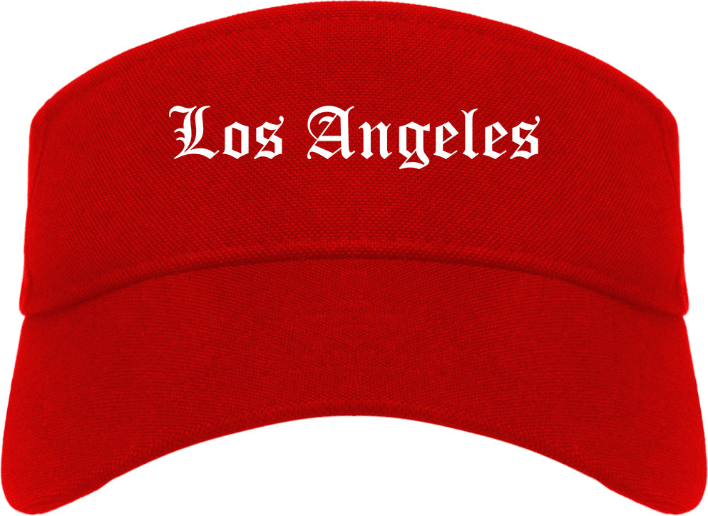 Los Angeles California CA Old English Mens Visor Cap Hat Red