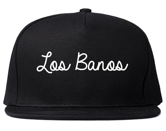Los Banos California CA Script Mens Snapback Hat Black