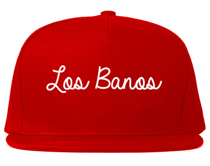 Los Banos California CA Script Mens Snapback Hat Red