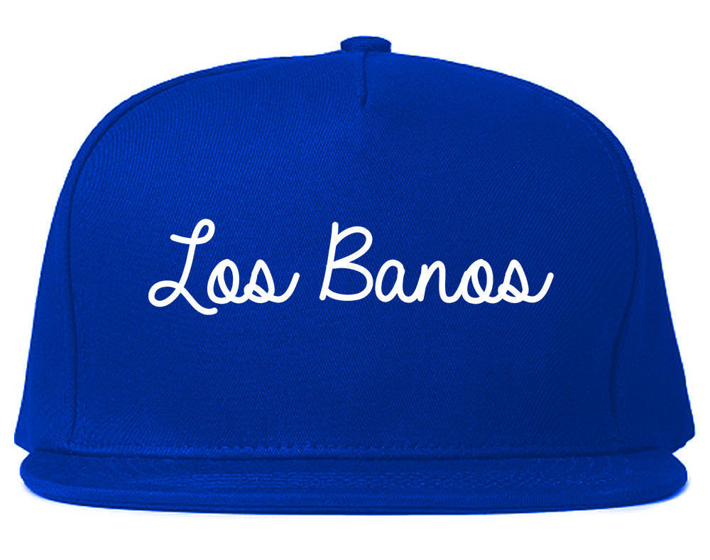 Los Banos California CA Script Mens Snapback Hat Royal Blue