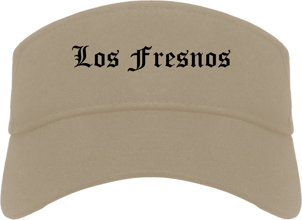 Los Fresnos Texas TX Old English Mens Visor Cap Hat Khaki