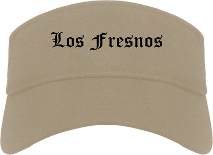 Los Fresnos Texas TX Old English Mens Visor Cap Hat Khaki
