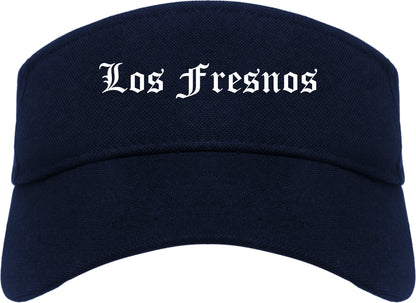 Los Fresnos Texas TX Old English Mens Visor Cap Hat Navy Blue