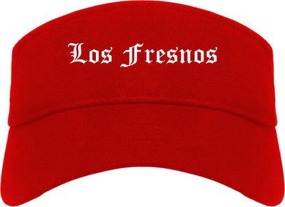Los Fresnos Texas TX Old English Mens Visor Cap Hat Red