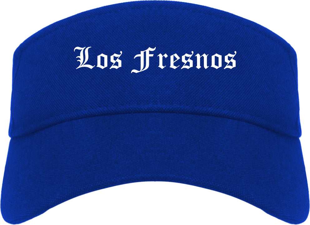 Los Fresnos Texas TX Old English Mens Visor Cap Hat Royal Blue