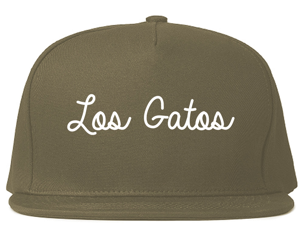 Los Gatos California CA Script Mens Snapback Hat Grey