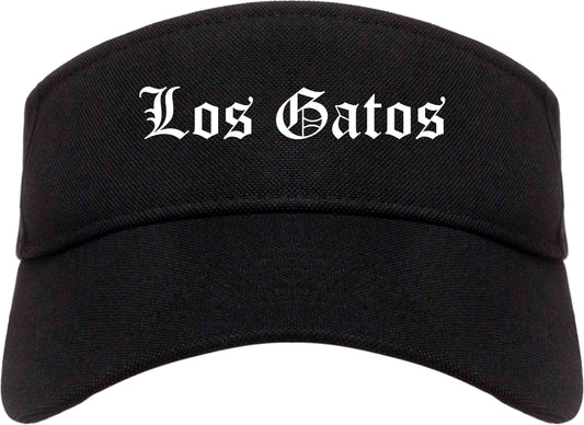 Los Gatos California CA Old English Mens Visor Cap Hat Black