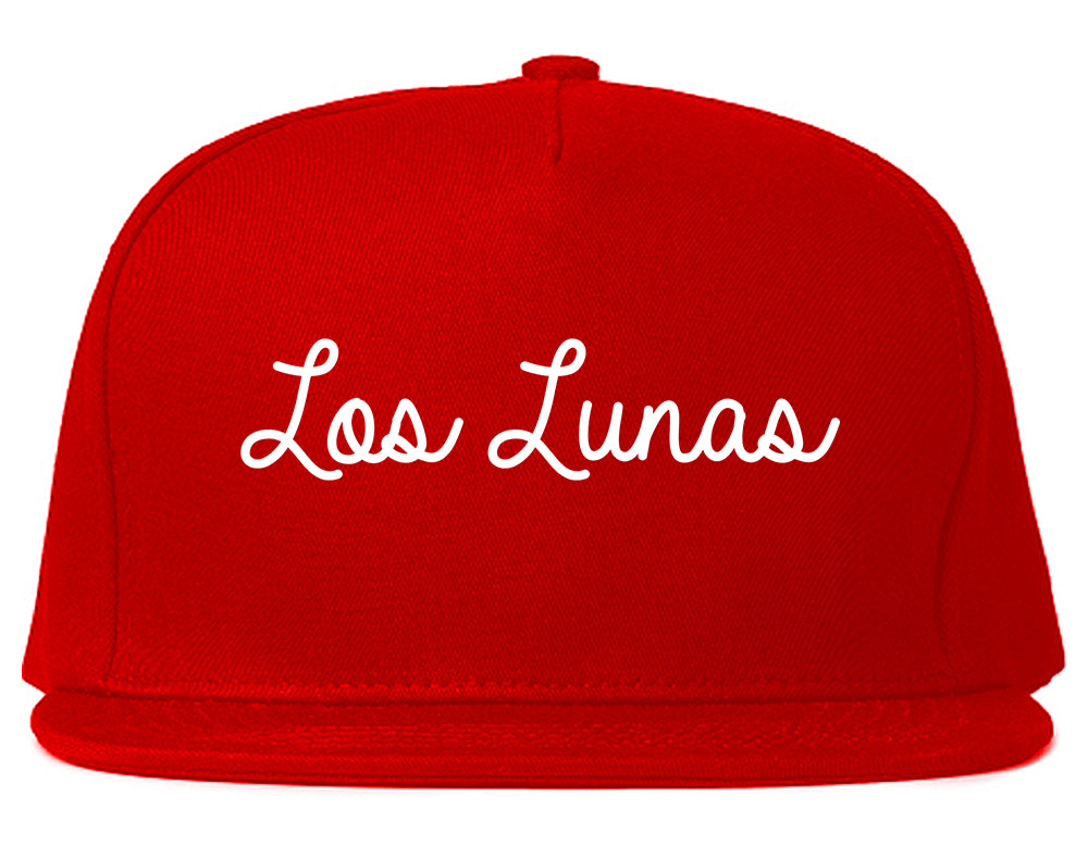 Los Lunas New Mexico NM Script Mens Snapback Hat Red