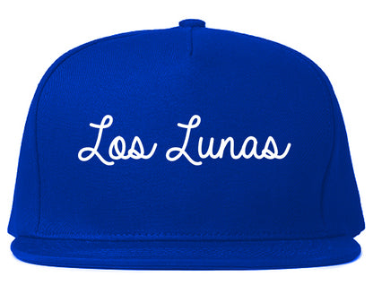 Los Lunas New Mexico NM Script Mens Snapback Hat Royal Blue