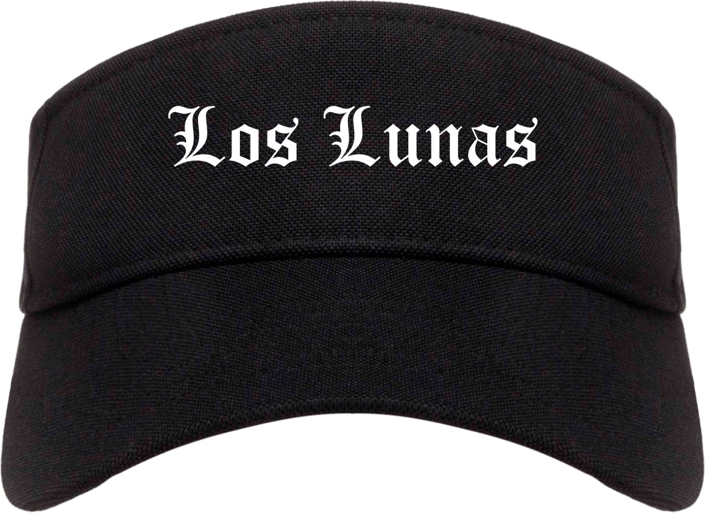 Los Lunas New Mexico NM Old English Mens Visor Cap Hat Black