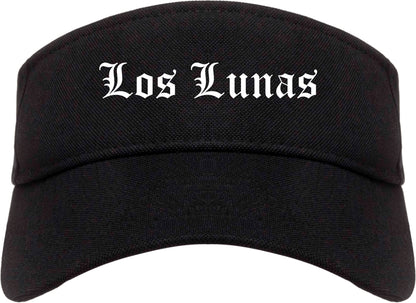 Los Lunas New Mexico NM Old English Mens Visor Cap Hat Black