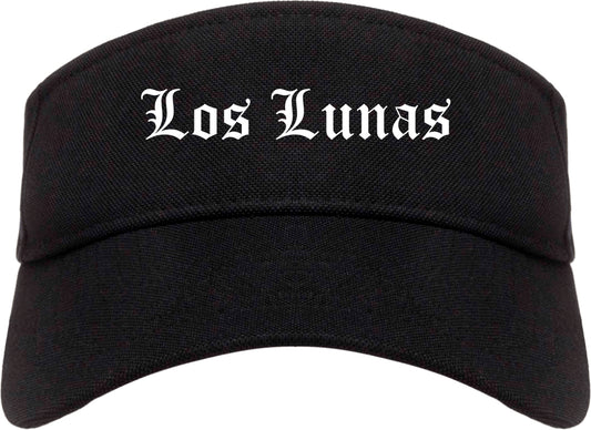 Los Lunas New Mexico NM Old English Mens Visor Cap Hat Black