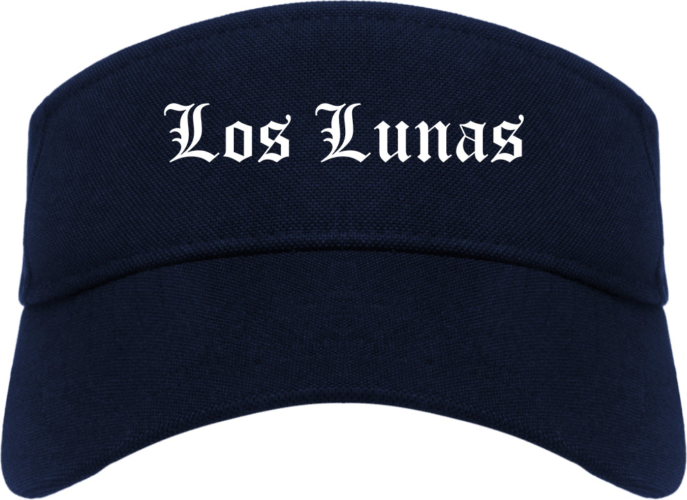 Los Lunas New Mexico NM Old English Mens Visor Cap Hat Navy Blue