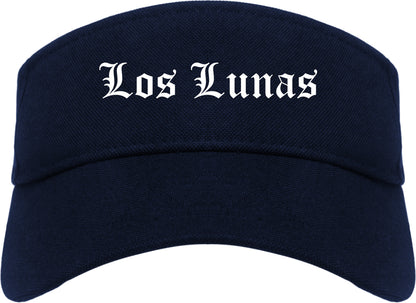Los Lunas New Mexico NM Old English Mens Visor Cap Hat Navy Blue