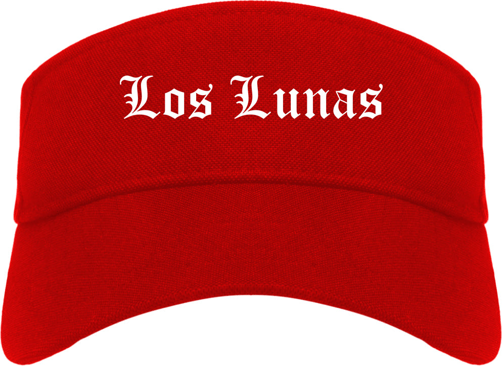 Los Lunas New Mexico NM Old English Mens Visor Cap Hat Red