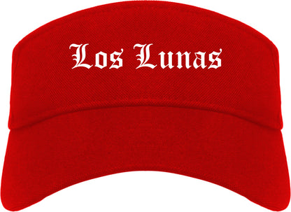 Los Lunas New Mexico NM Old English Mens Visor Cap Hat Red