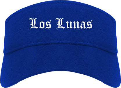 Los Lunas New Mexico NM Old English Mens Visor Cap Hat Royal Blue