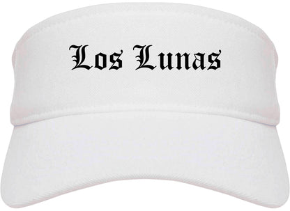 Los Lunas New Mexico NM Old English Mens Visor Cap Hat White