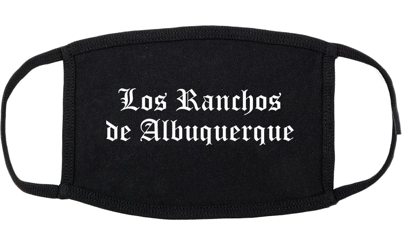 Los Ranchos de Albuquerque New Mexico NM Old English Cotton Face Mask Black
