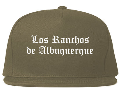 Los Ranchos de Albuquerque New Mexico NM Old English Mens Snapback Hat Grey