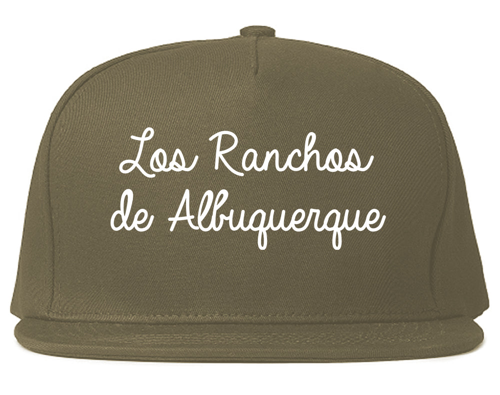 Los Ranchos de Albuquerque New Mexico NM Script Mens Snapback Hat Grey