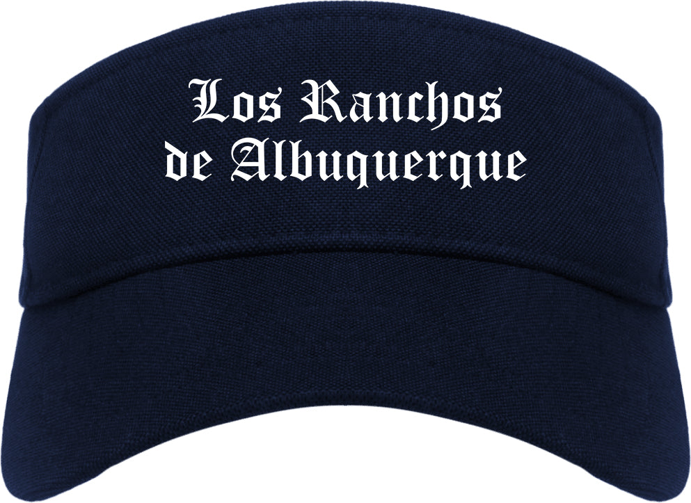 Los Ranchos de Albuquerque New Mexico NM Old English Mens Visor Cap Hat Navy Blue