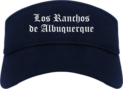 Los Ranchos de Albuquerque New Mexico NM Old English Mens Visor Cap Hat Navy Blue